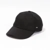 Casquette noire unie en coton