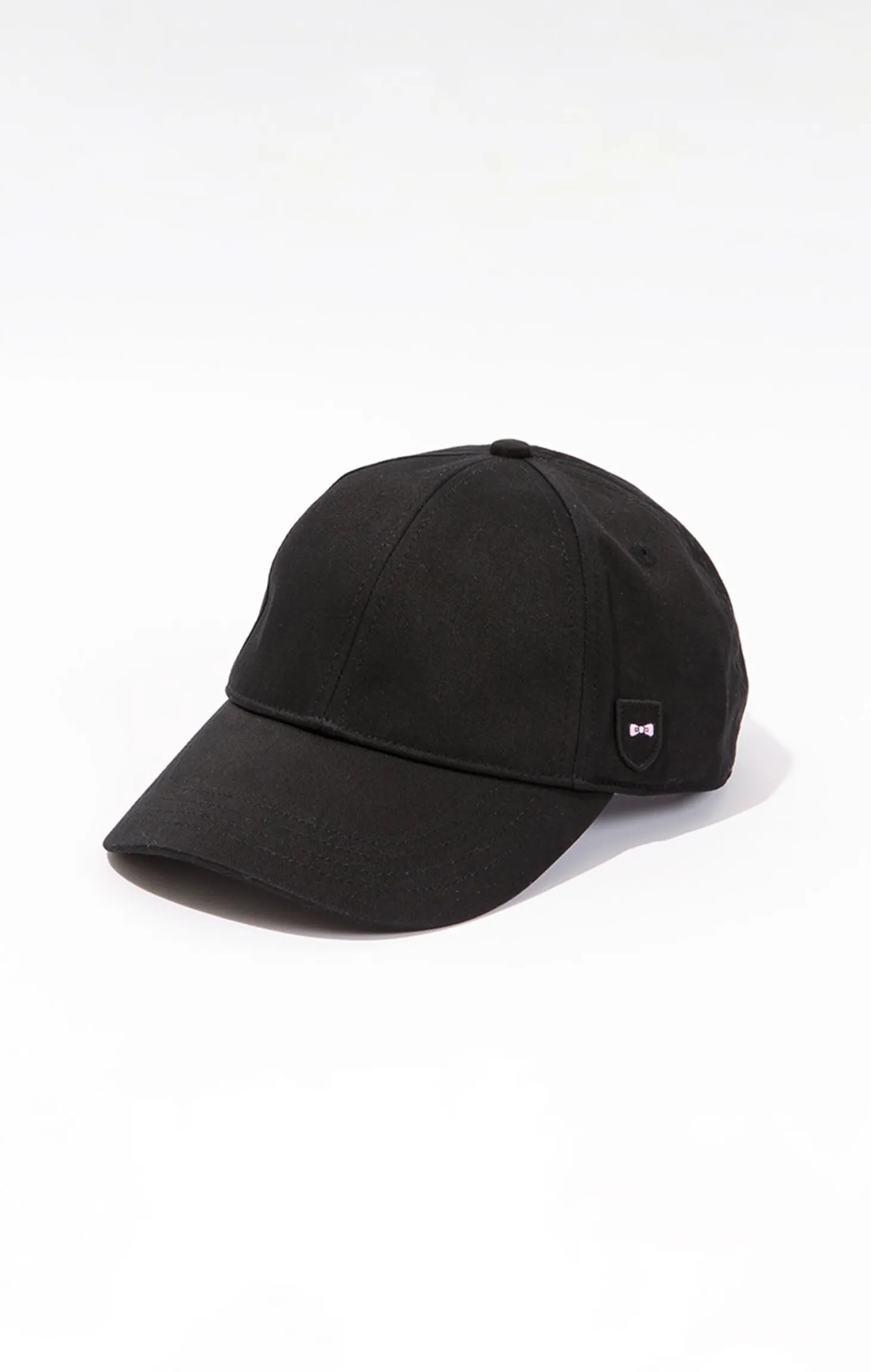 Casquette noire unie en coton