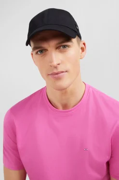 Casquette noire unie en coton