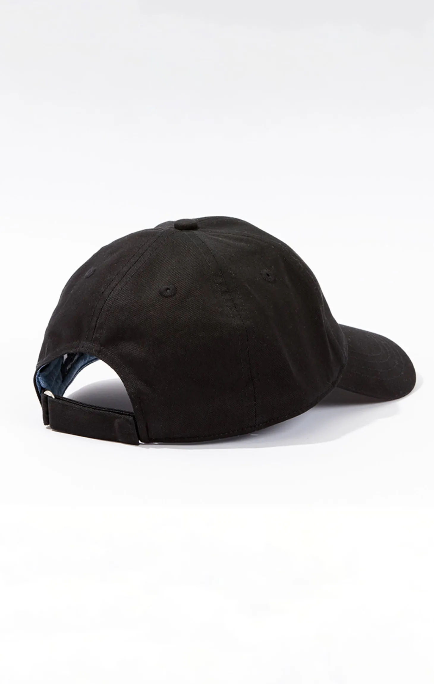 Casquette noire unie en coton