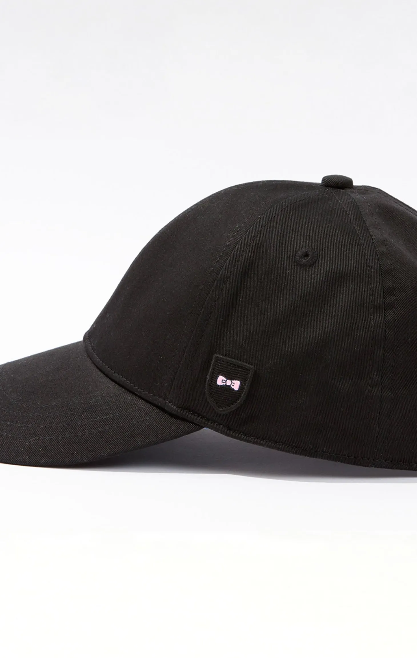 Casquette noire unie en coton