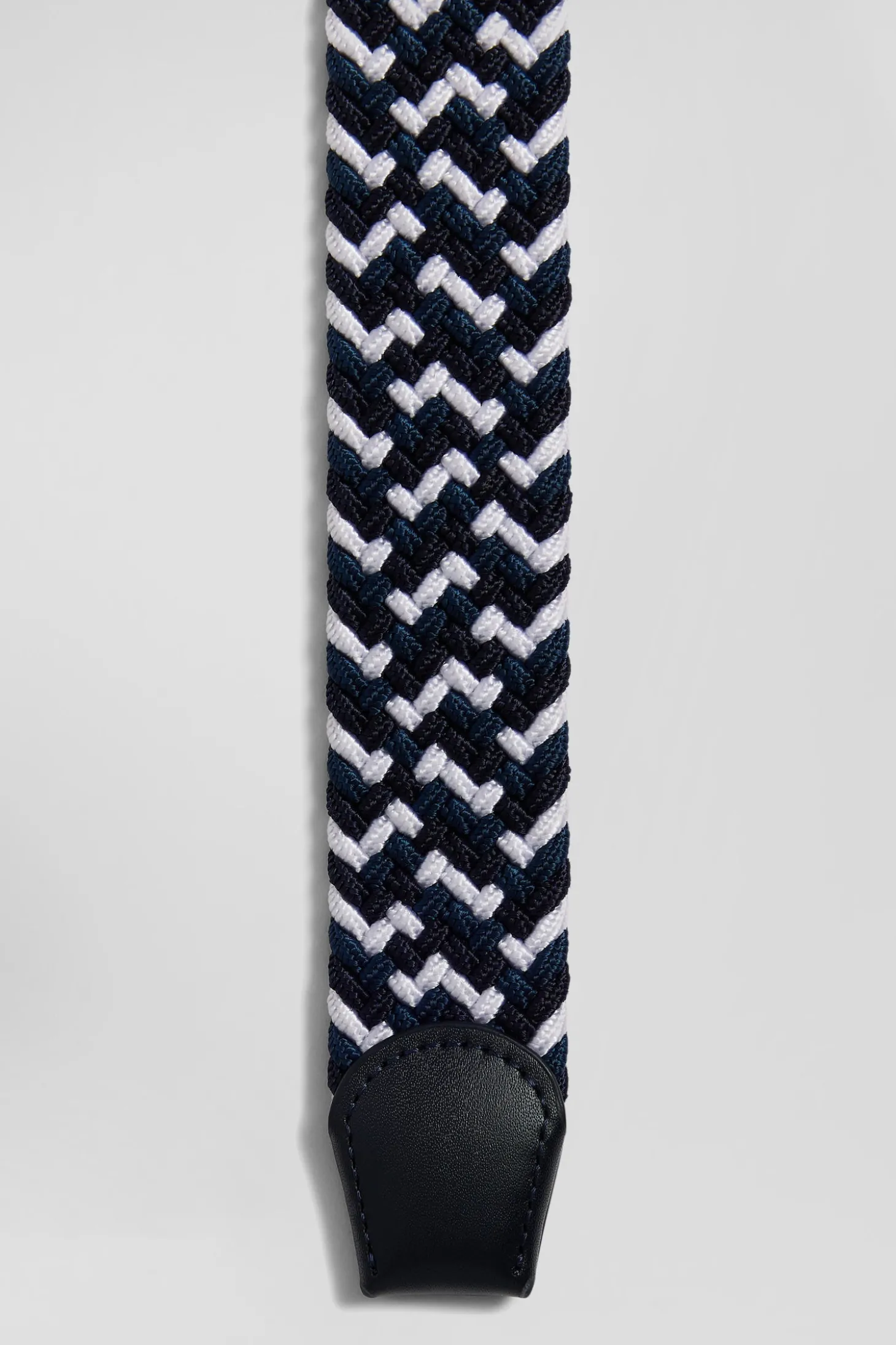 Ceinture tressée bleue en caoutchouc stretch à boucle en métal argenté