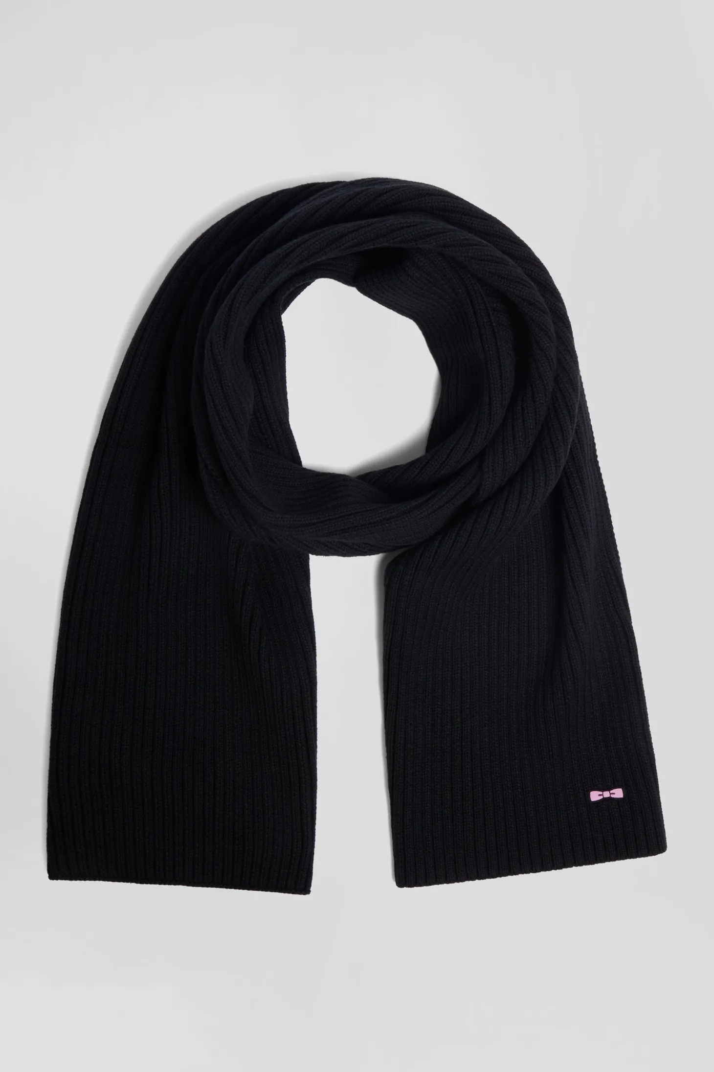 Écharpe unie en coton noir