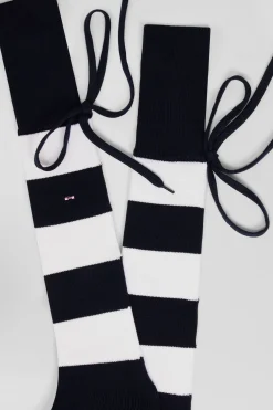 Chaussettes de rugby en coton stretch blanc cerclées