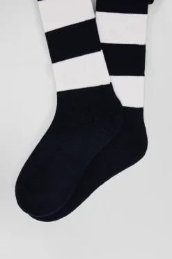 Chaussettes de rugby en coton stretch blanc cerclées