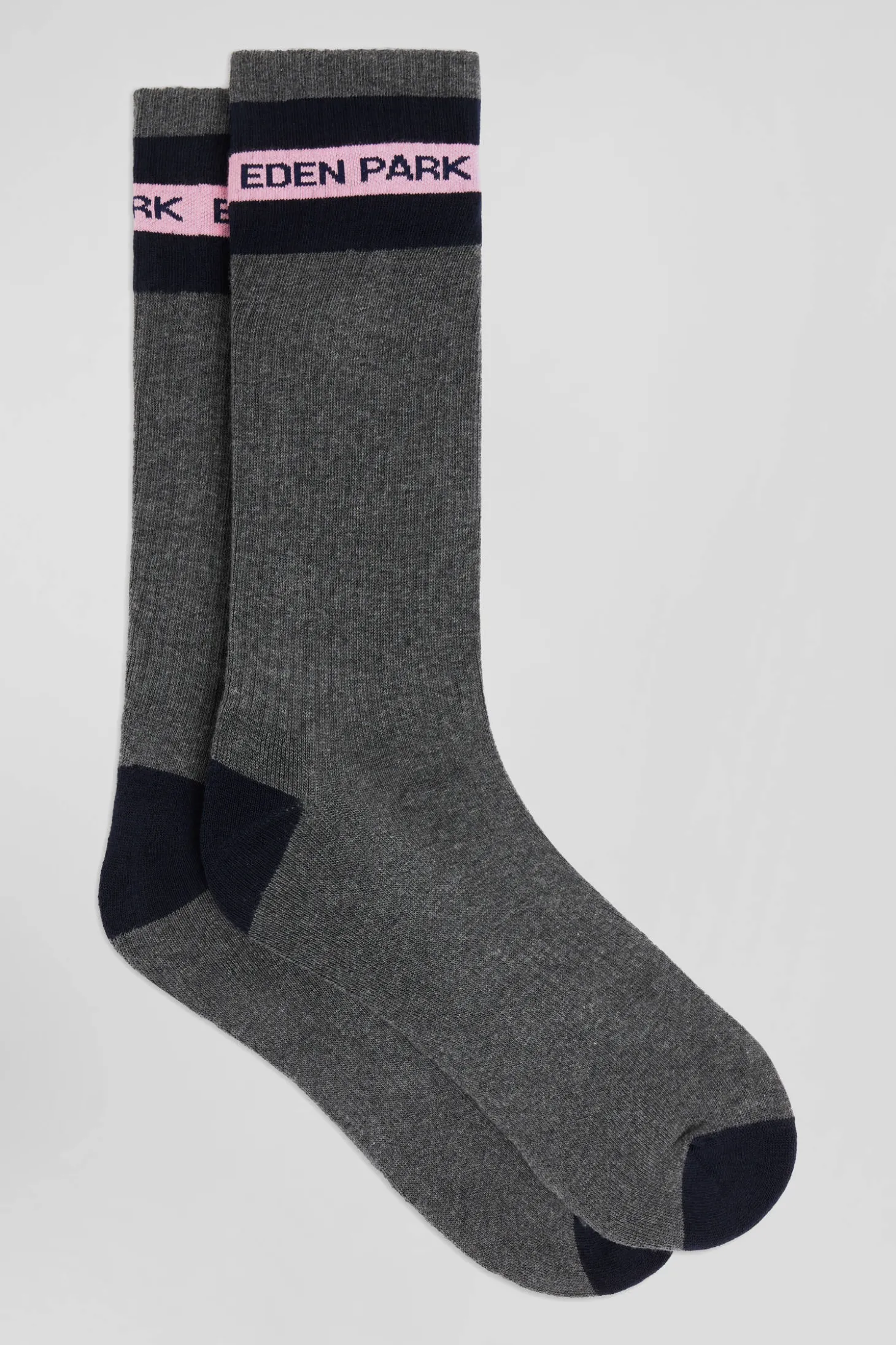 Chaussettes en coton stretch gris anthracite Eden Park