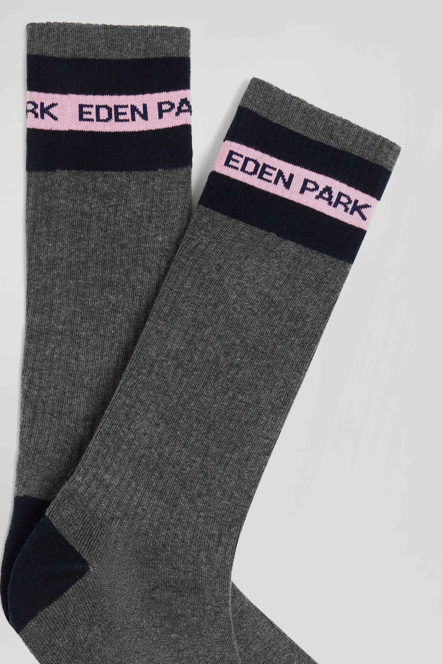 Chaussettes en coton stretch gris anthracite Eden Park