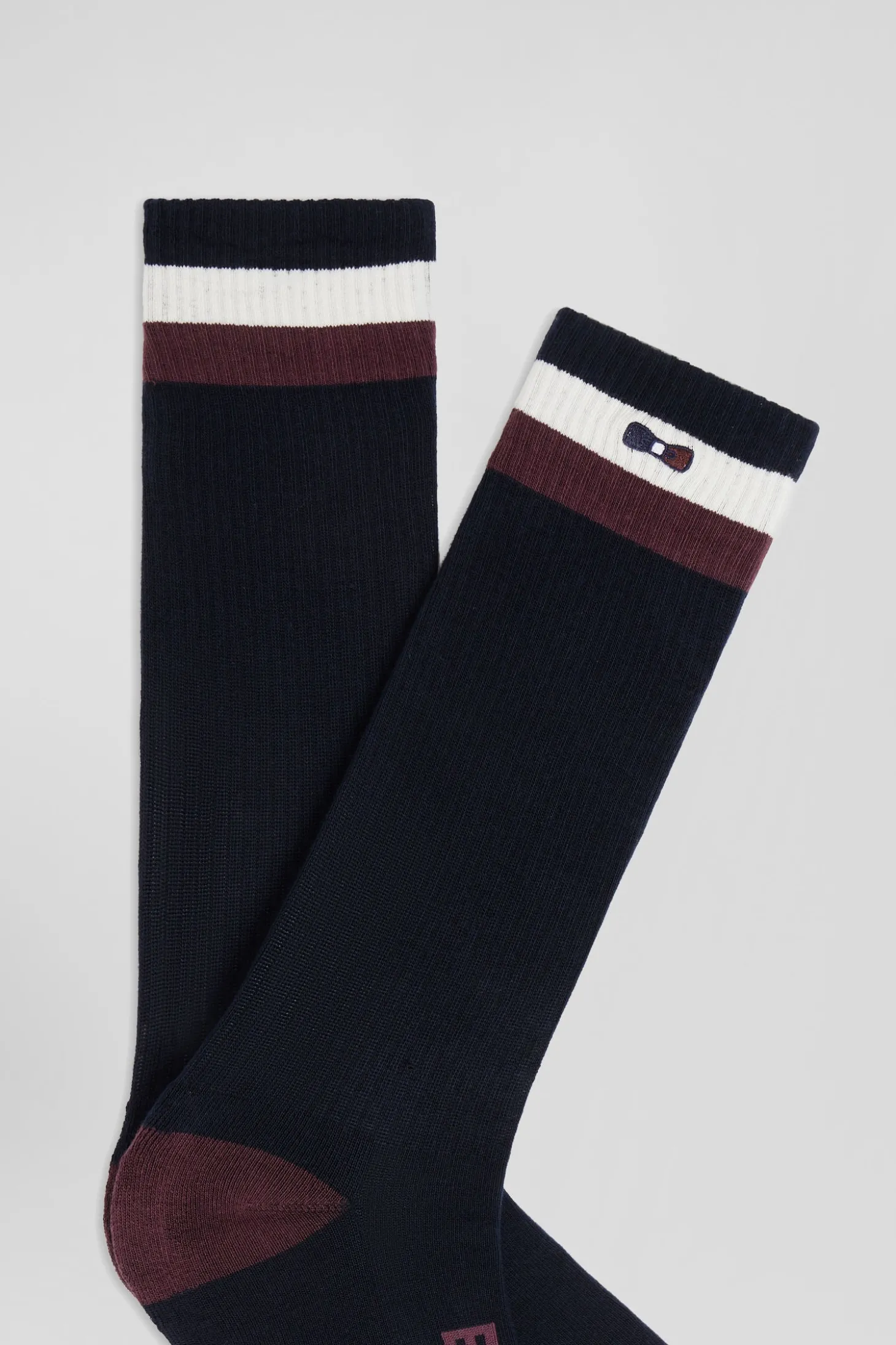 Chaussettes en coton stretch rayées bleu marine