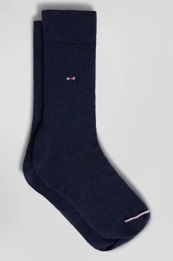 Chaussettes femme en laine alpaga mélangé bleu marine