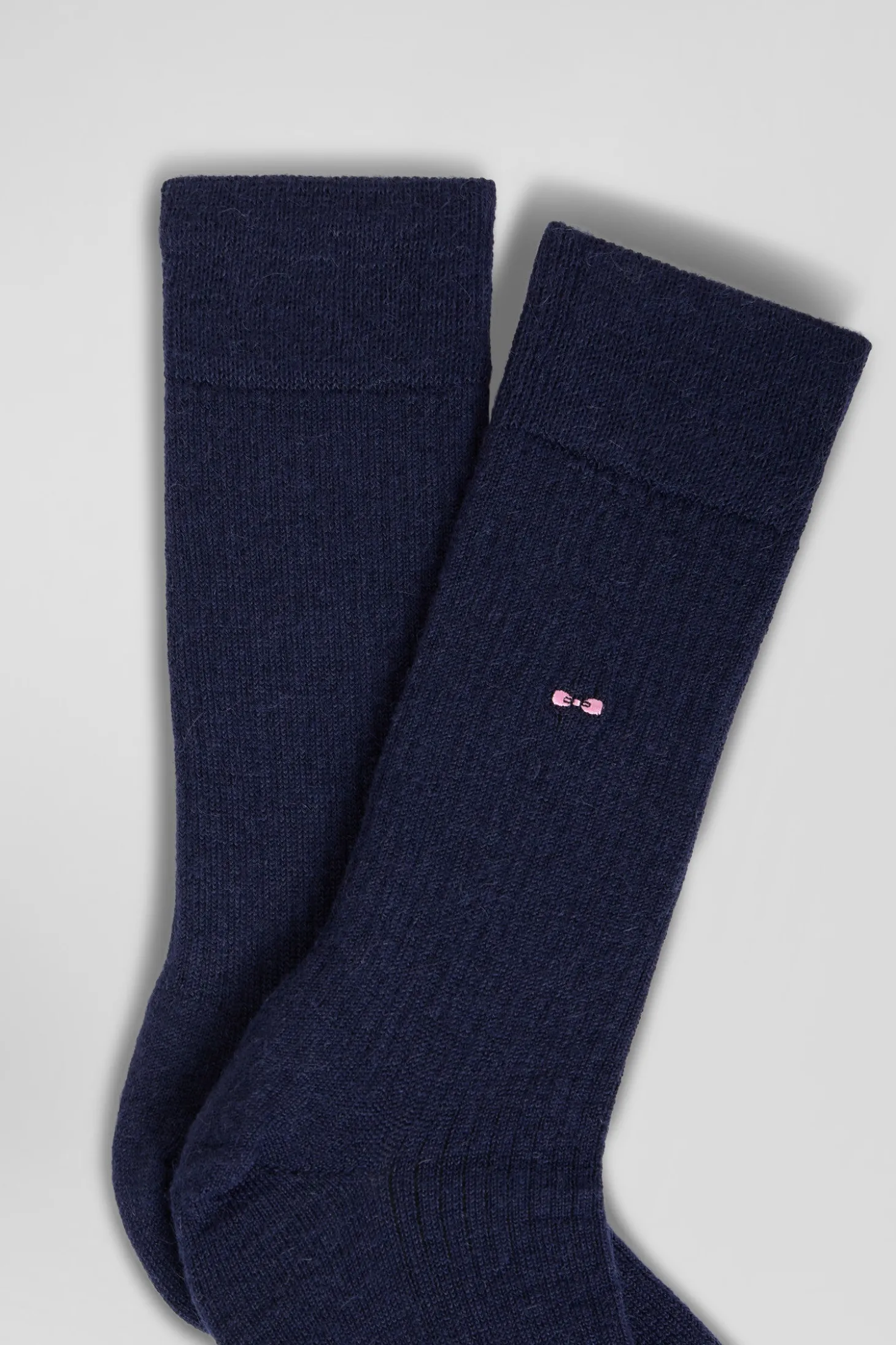Chaussettes femme en laine alpaga mélangé bleu marine