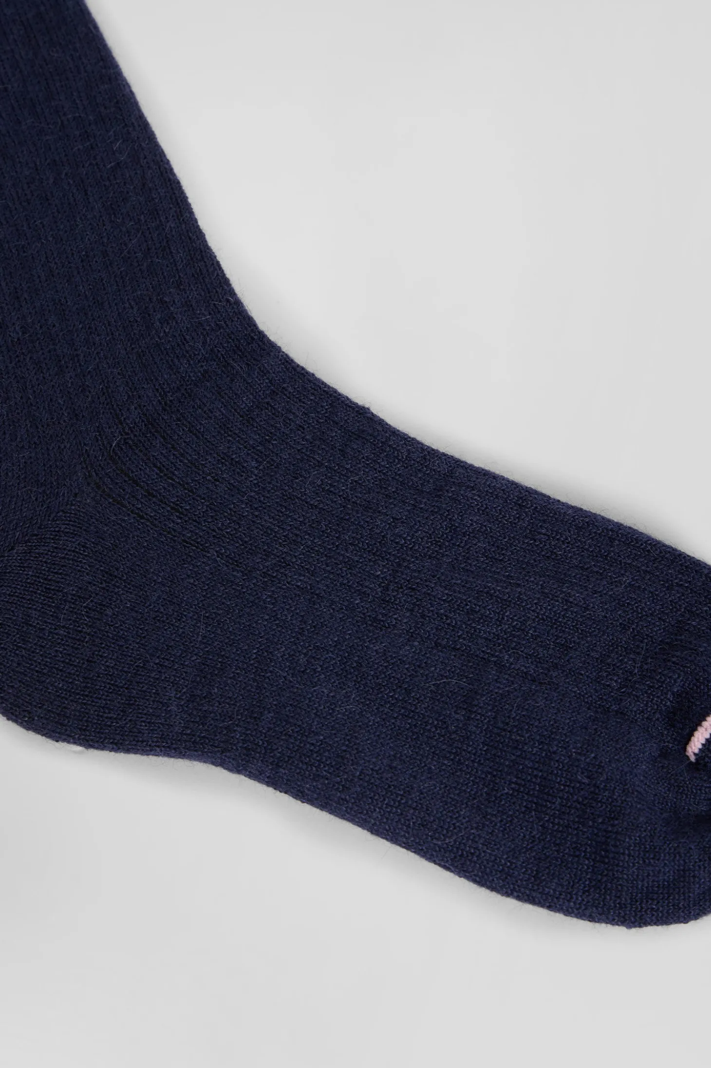 Chaussettes femme en laine alpaga mélangé bleu marine