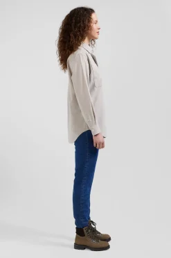 Chemise à carreaux en coton gris à poches plaquées coupe Relaxed