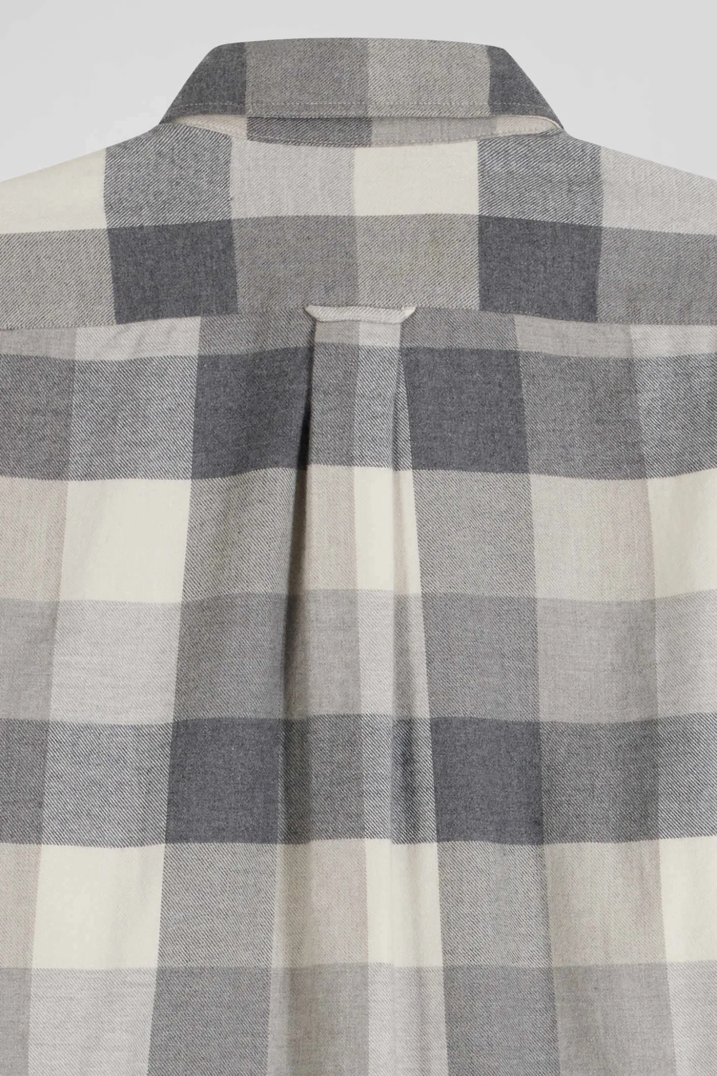 Chemise à carreaux en coton gris chiné coupe Regular