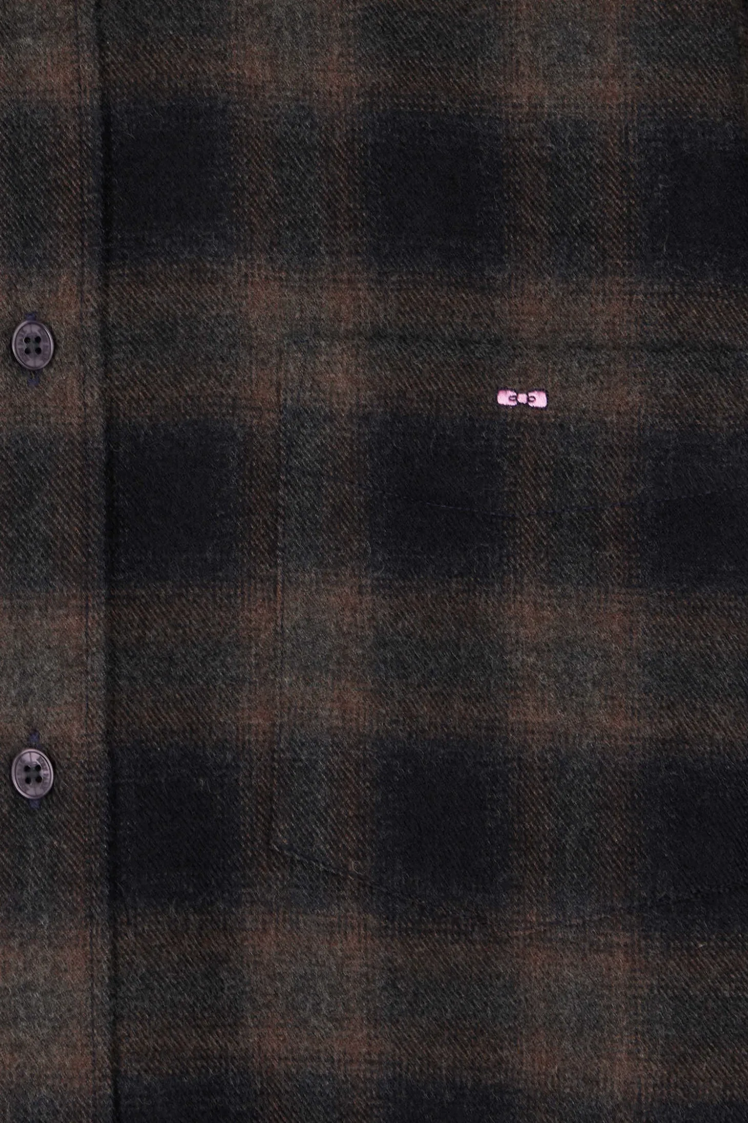 Chemise à carreaux en flanelle de coton noire coupe Regular