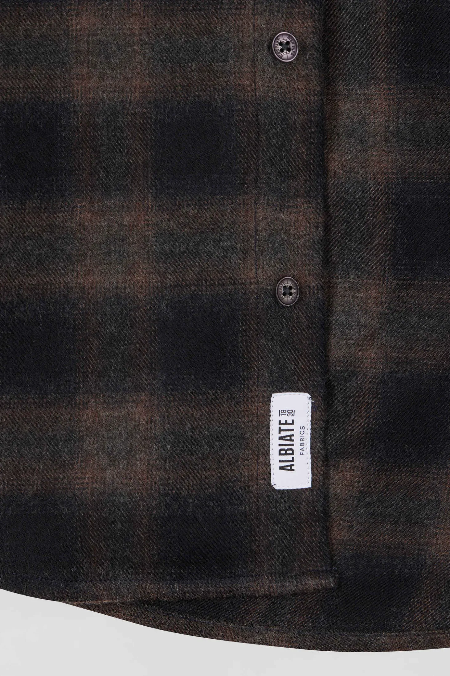 Chemise à carreaux en flanelle de coton noire coupe Regular