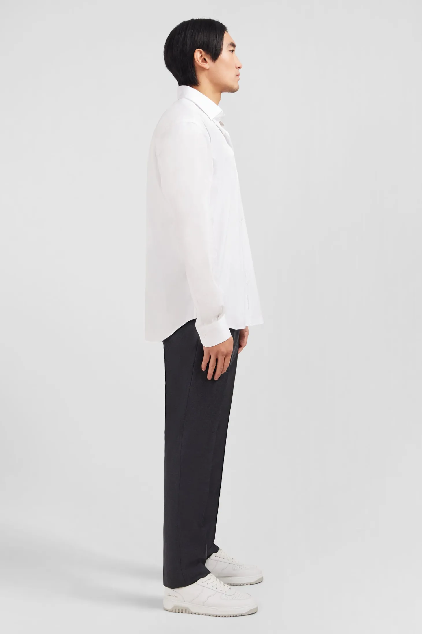 Chemise blanche slim en popeline stretch