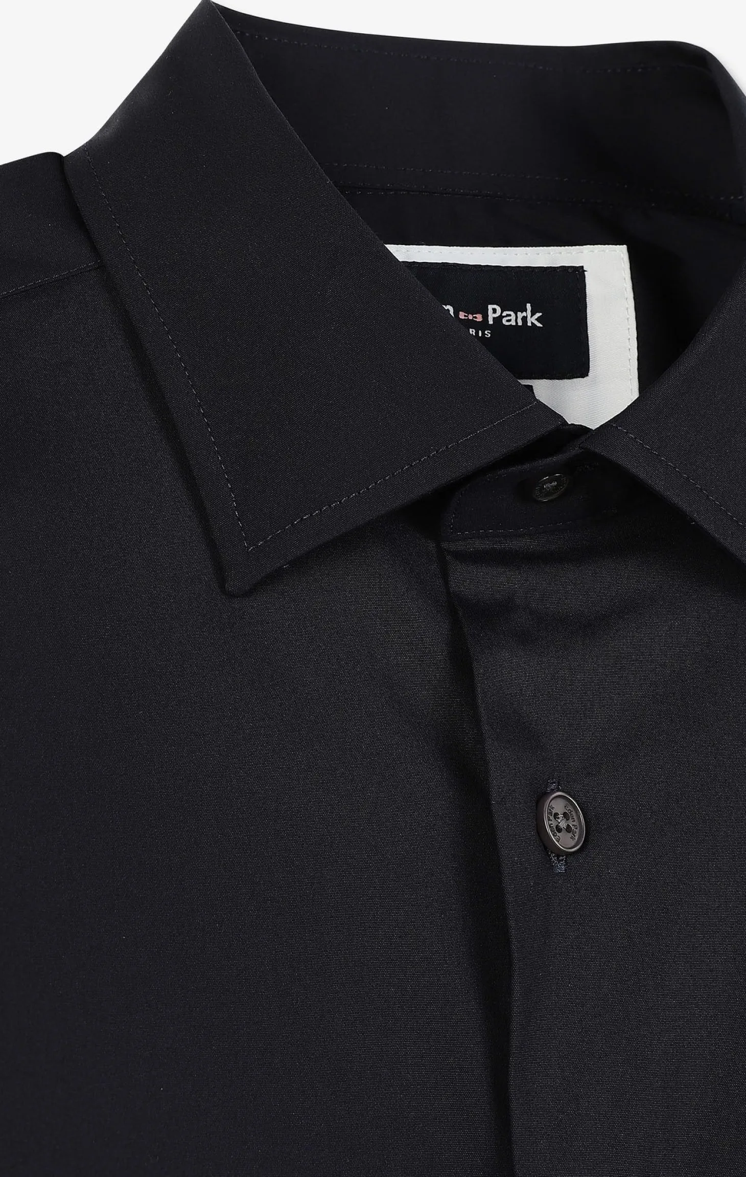 Chemise bleu marine regular en popeline stretch