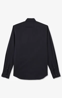 Chemise bleu marine slim en popeline stretch