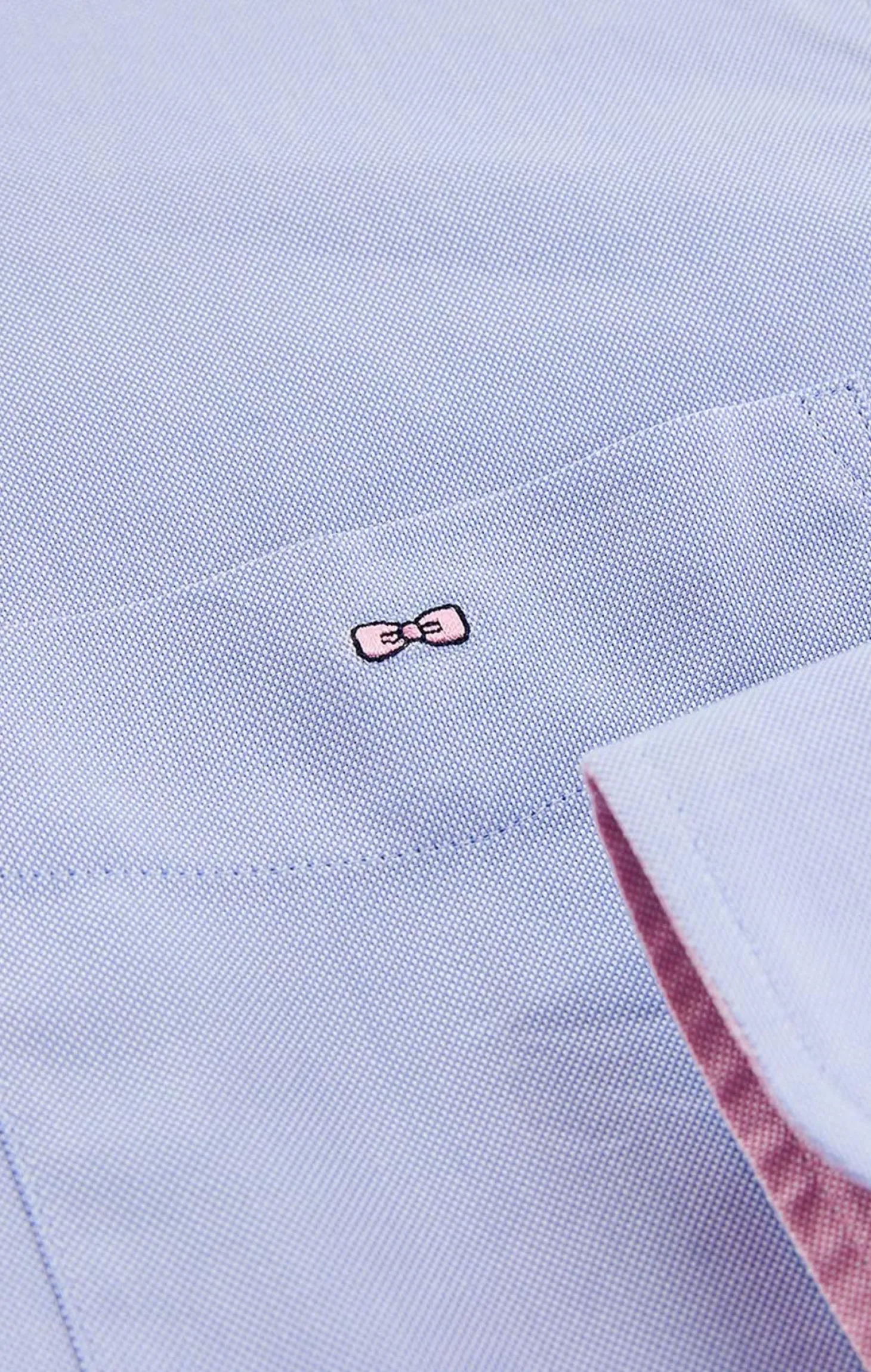Chemise bleue unie en coton