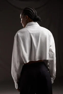 Chemise cropped PAP'Atelier en coton blanc