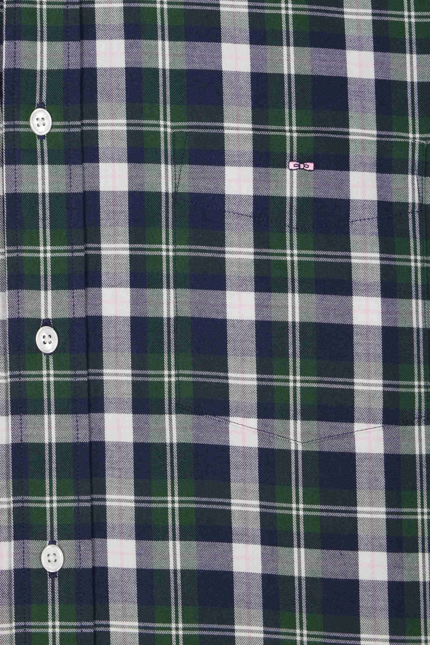 Chemise en coton à carreaux verts coupe Regular