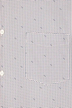 Chemise en coton à micro-motifs rose coupe Slim