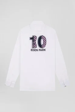 Chemise en coton blanc coupe Regular broderie dos N°10