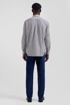 Chemise en coton bleu marine coupe Regular