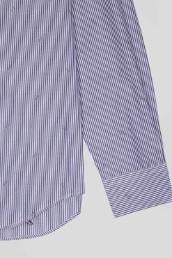 Chemise en coton bleu marine coupe Regular