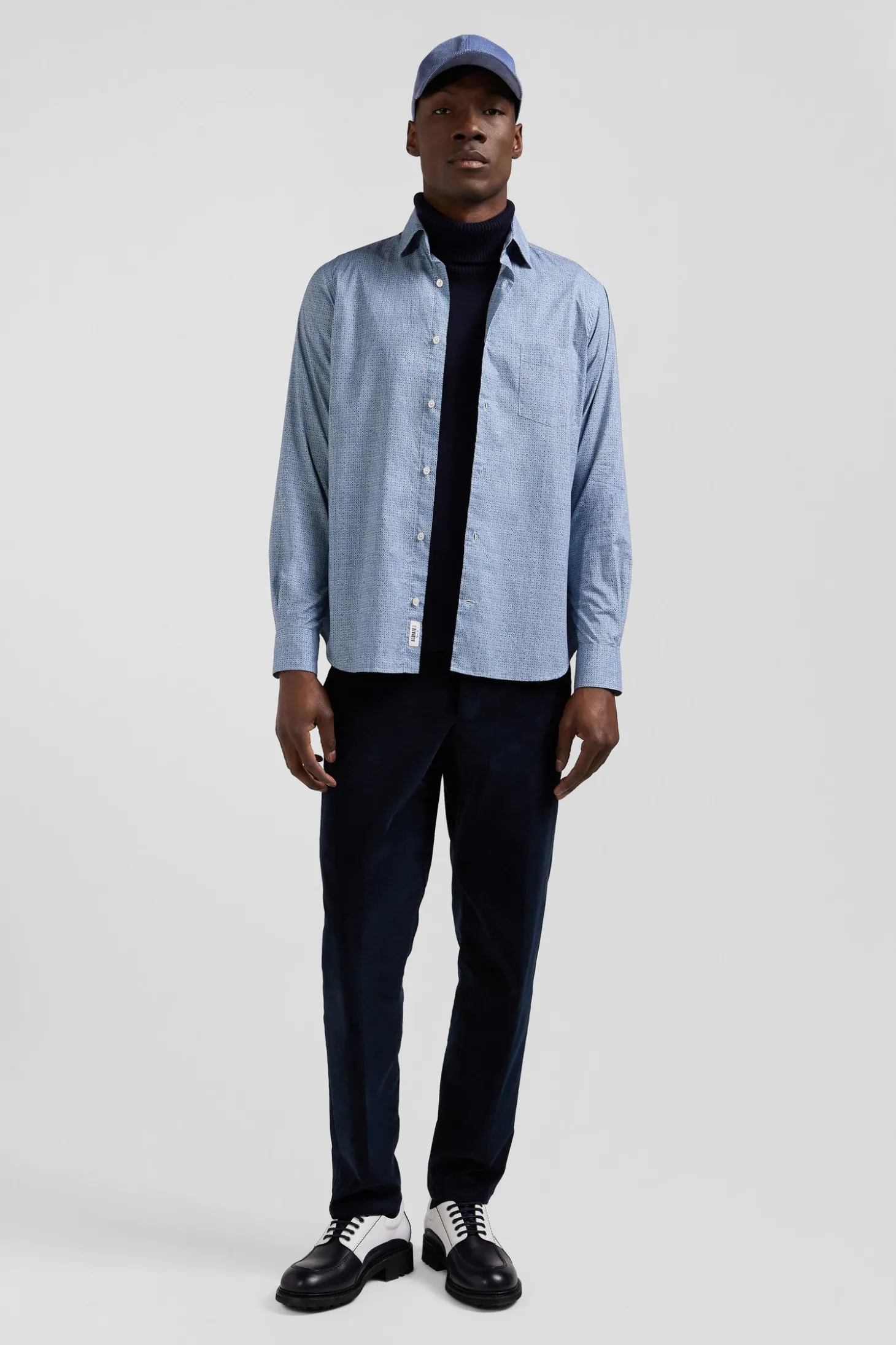 Chemise en coton ciel coupe Slim