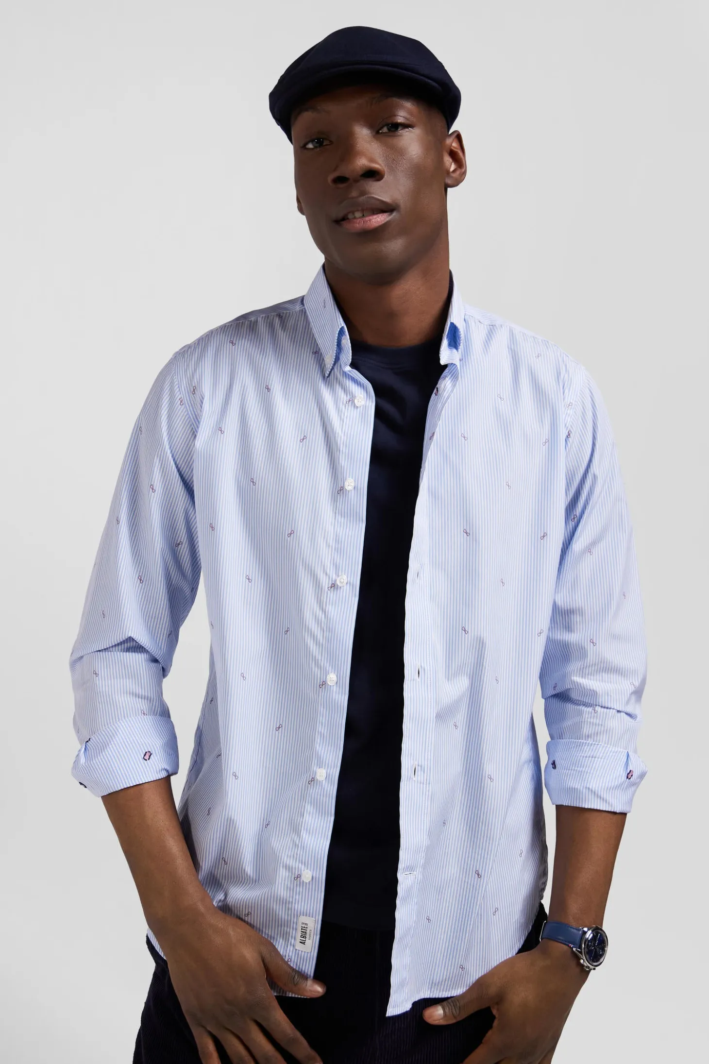 Chemise en coton ciel coupe Regular