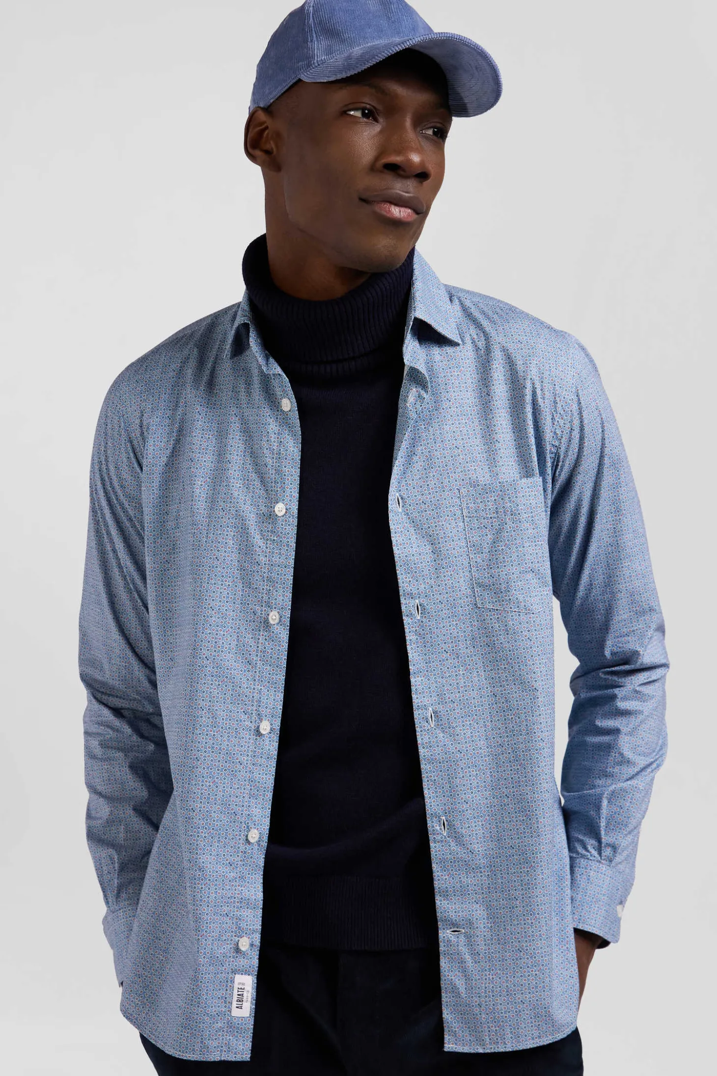 Chemise en coton ciel coupe Slim