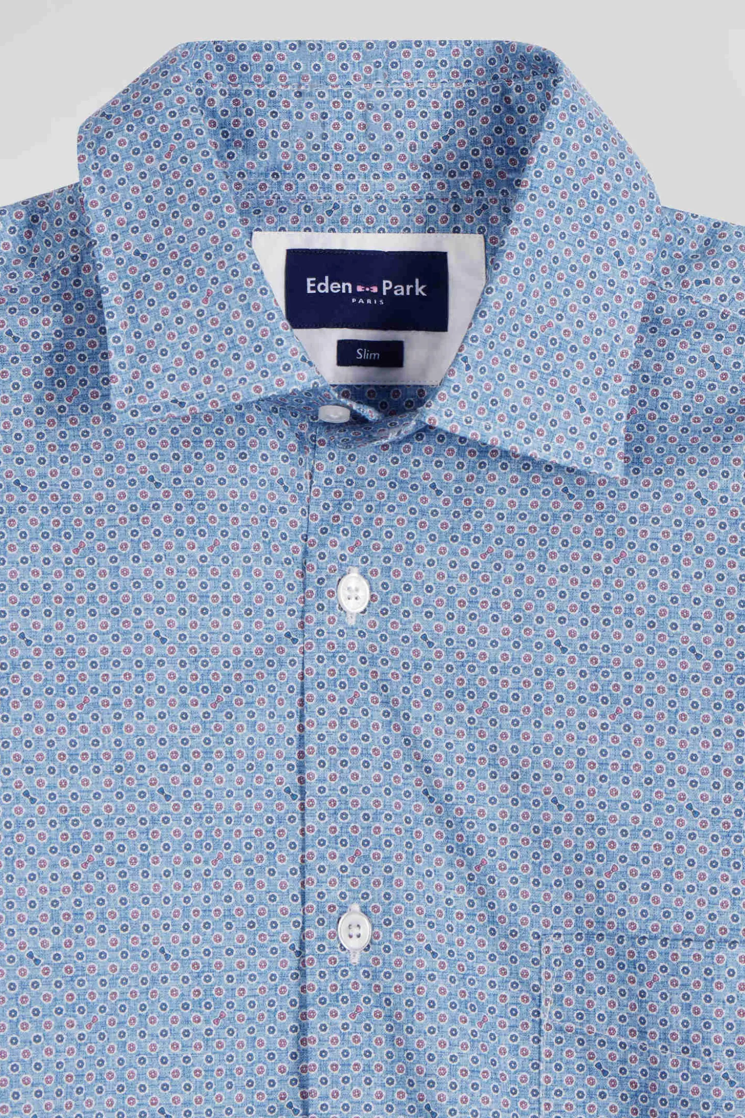 Chemise en coton ciel coupe Slim