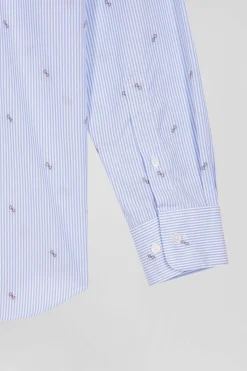 Chemise en coton ciel coupe Regular