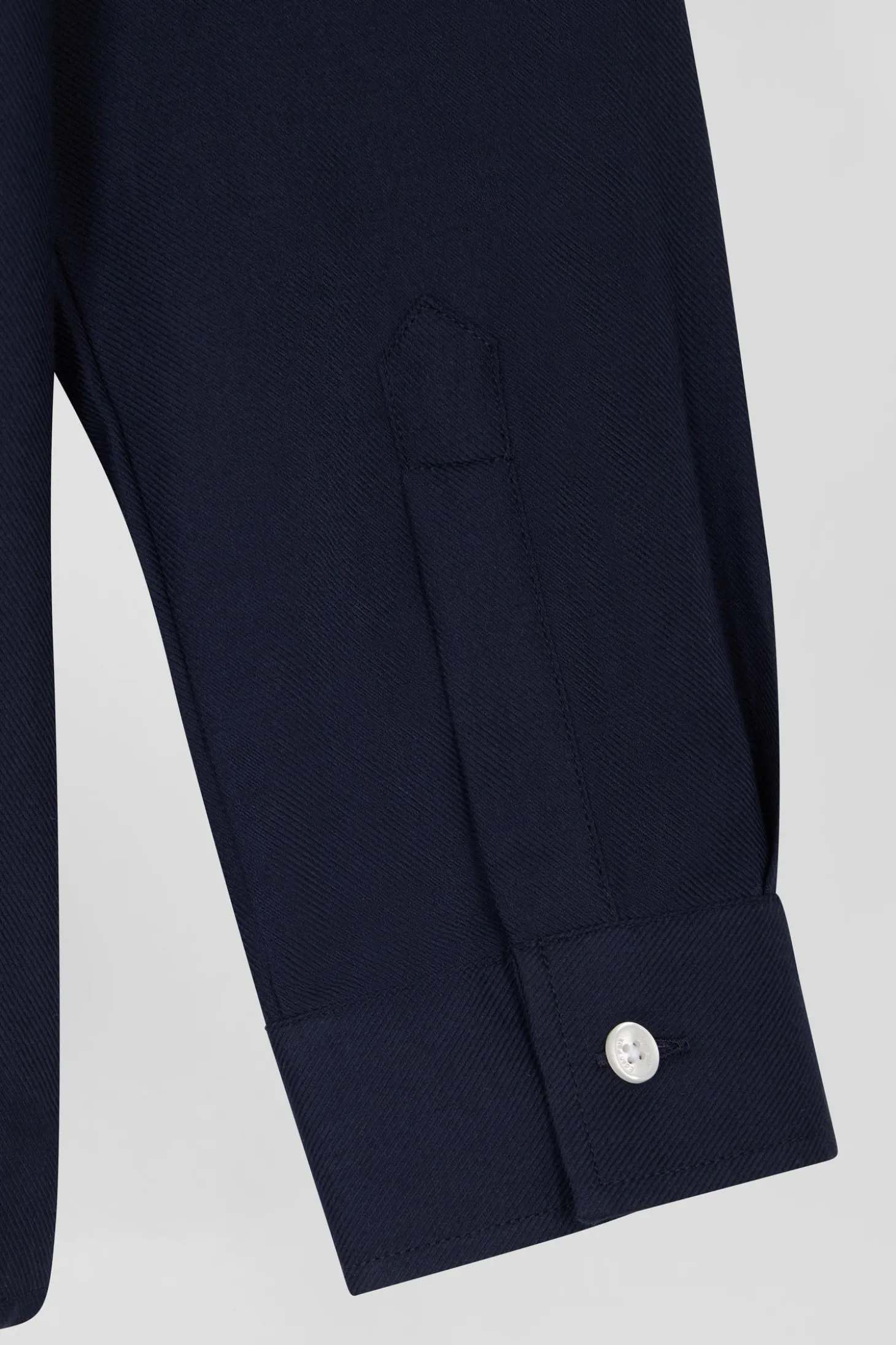 Chemise en coton et cachemire indigo coupe Oversized