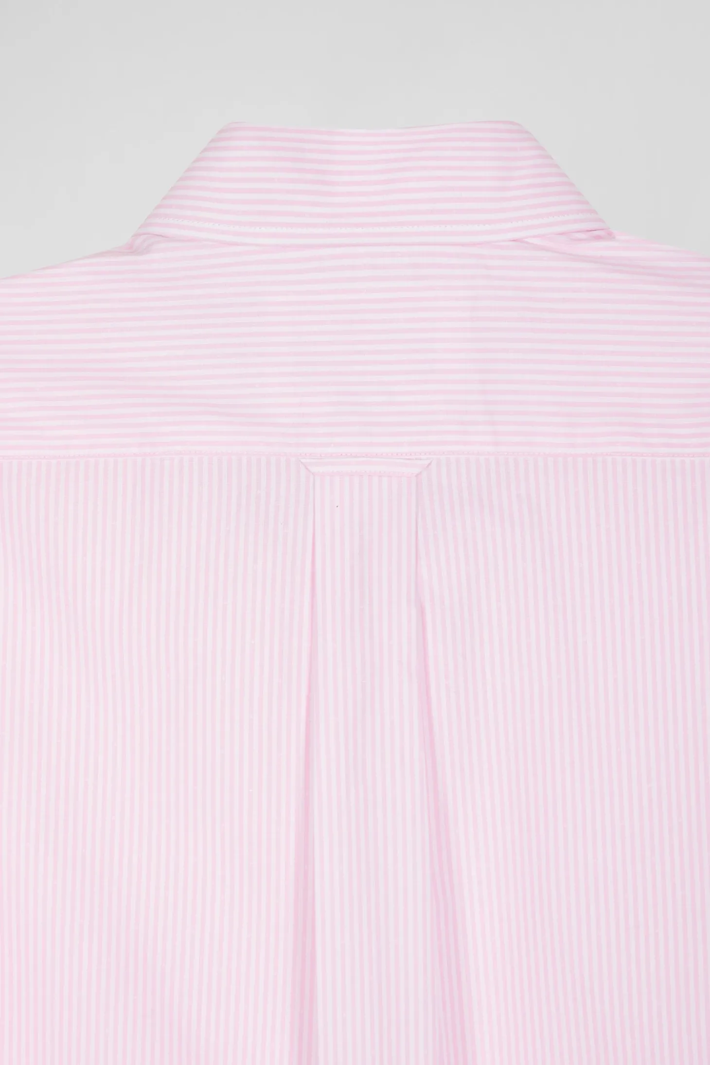 Chemise en coton jacquard rayé rose coupe Regular