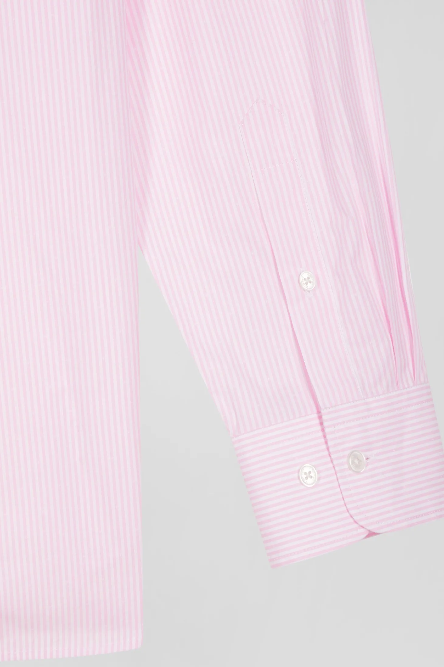 Chemise en coton jacquard rayé rose coupe Regular