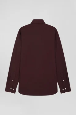 Chemise en coton Oxford bordeaux nœud papillon cerclé coupe Regular
