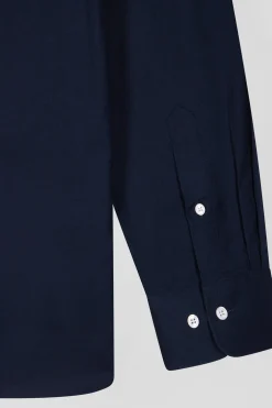 Chemise en coton oxford bleu marine coupe Regular broderie dos