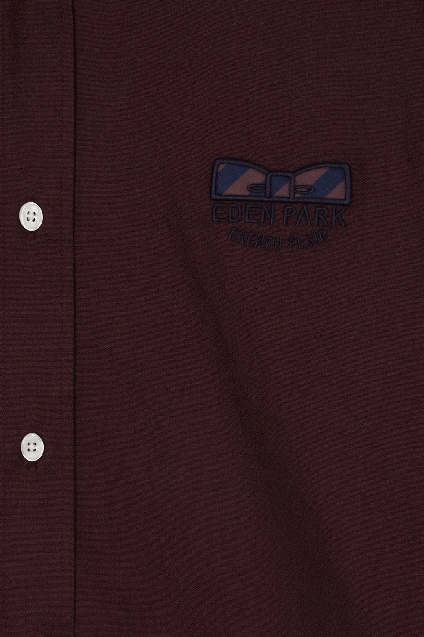 Chemise en coton Oxford bordeaux nœud papillon cerclé coupe Regular