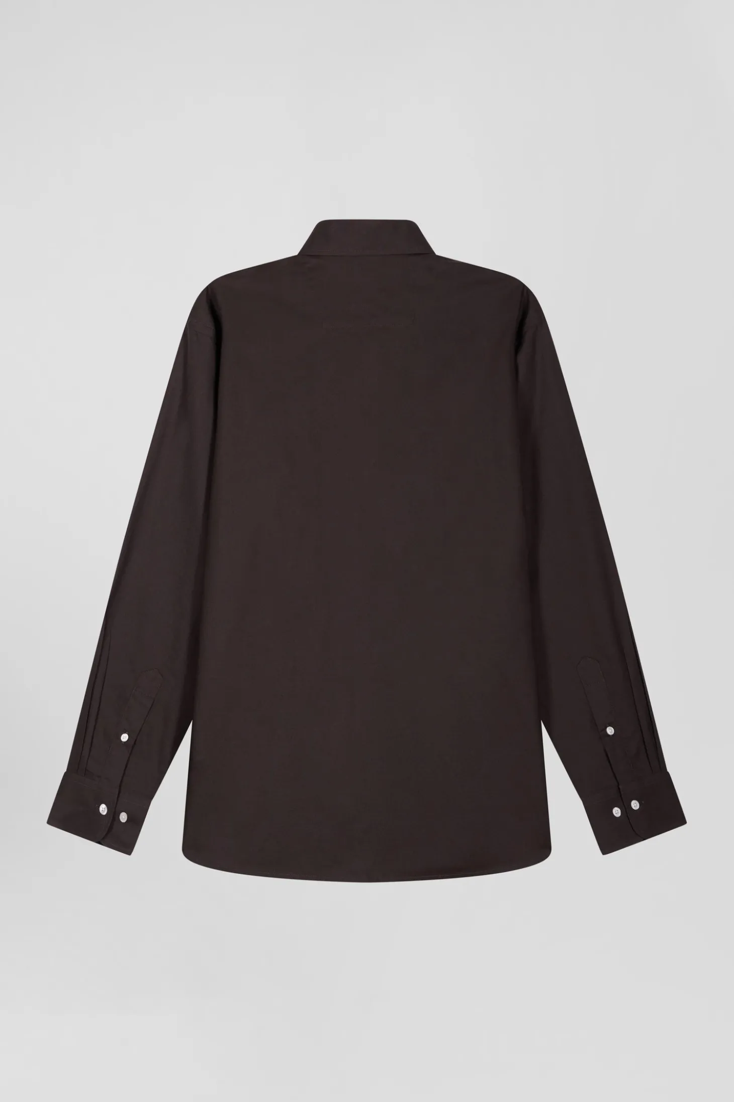 Chemise en coton Oxford marron nœud papillon cerclé coupe Regular
