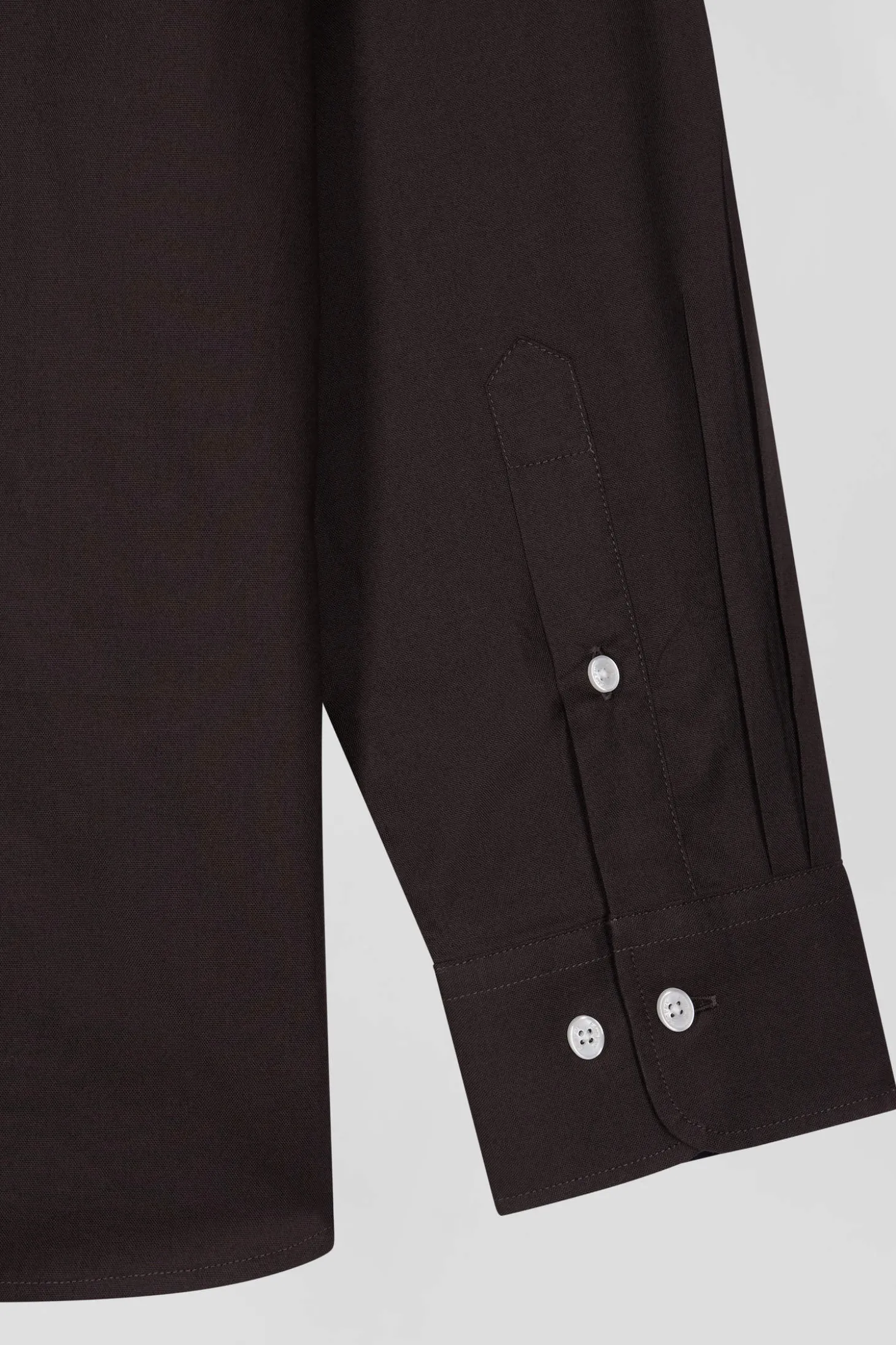 Chemise en coton Oxford marron nœud papillon cerclé coupe Regular
