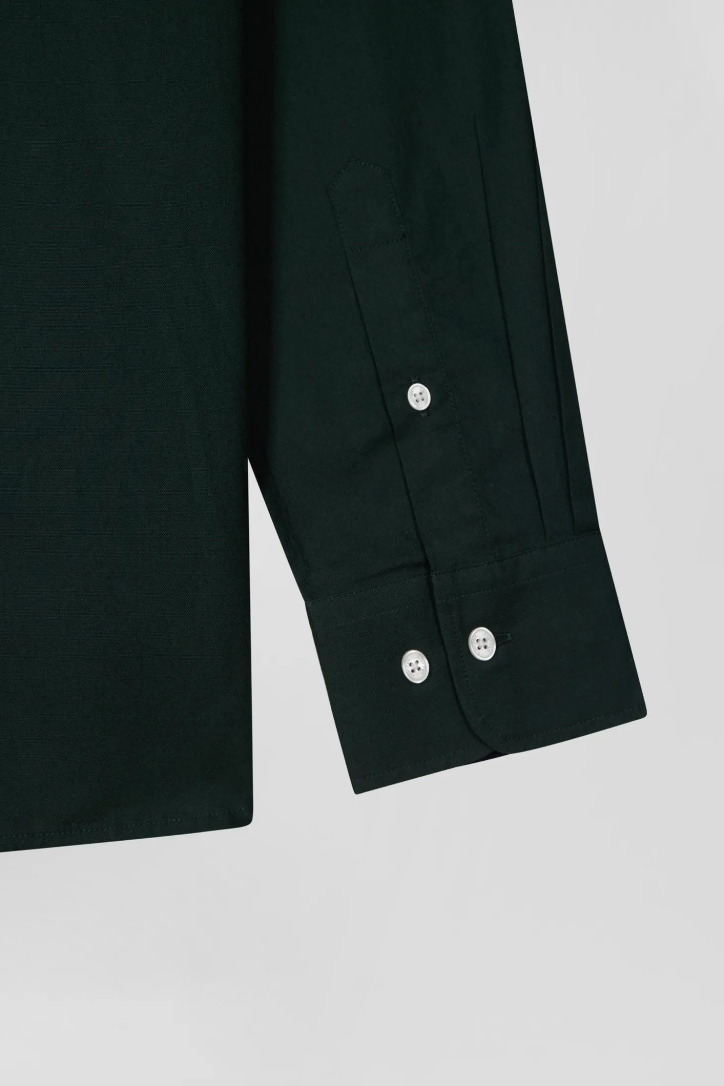 Chemise en coton Oxford vert nœud papillon cerclé coupe Regular