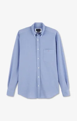Chemise en coton pinpoint bleu