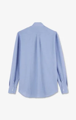 Chemise en coton pinpoint bleu