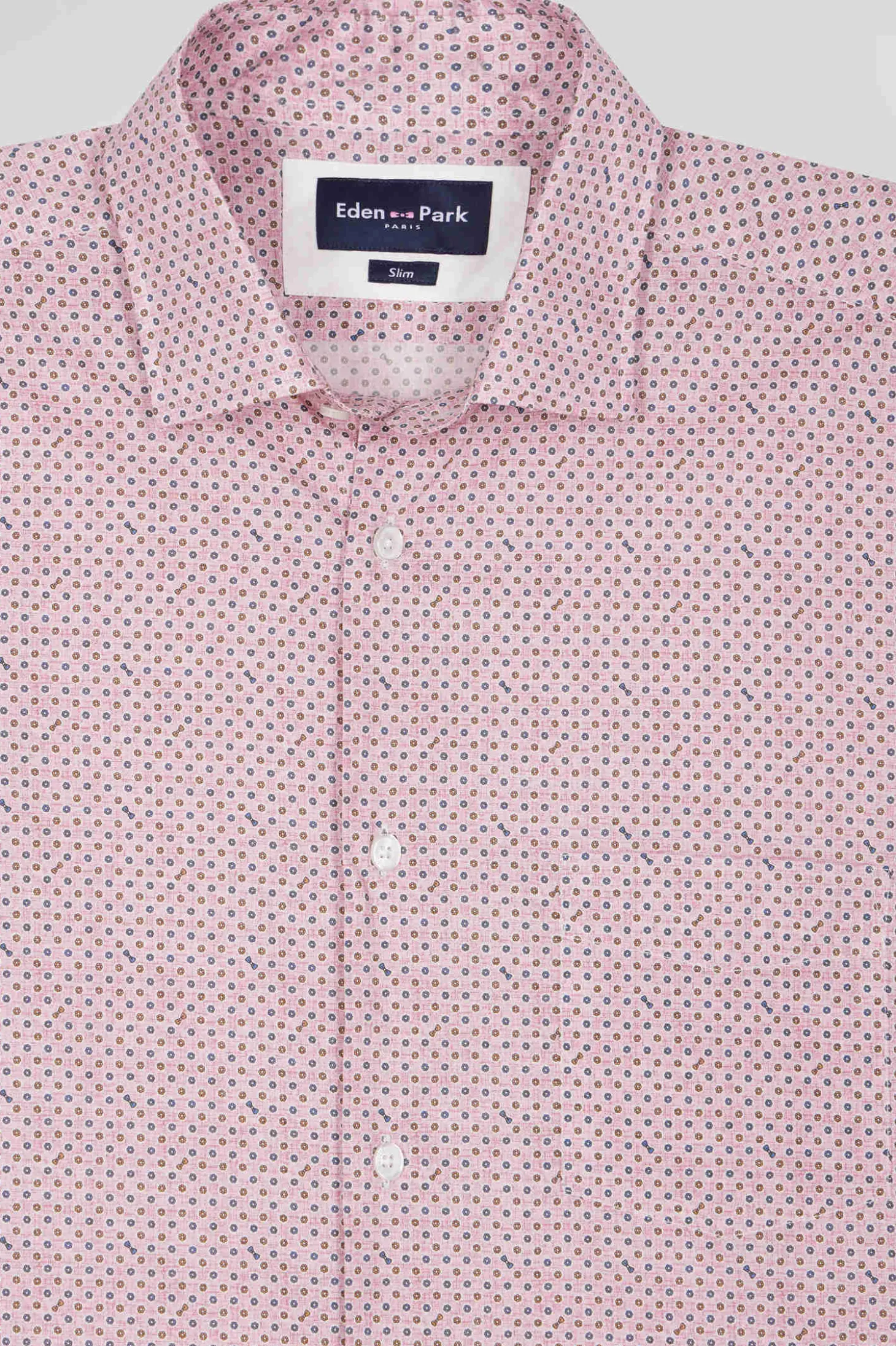 Chemise en coton rose coupe Slim