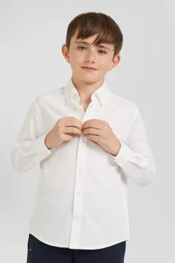 Chemise en coton uni blanche en coton oxford coupe Regular