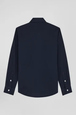 Chemise en coton uni bleu marine en coton oxford coupe Regular