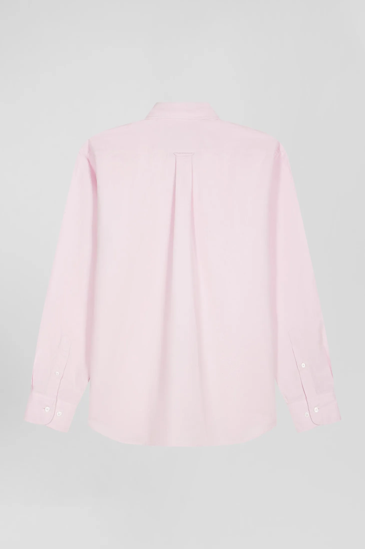 Chemise en coton uni rose col boutonné et poche poitrine coupe Regular