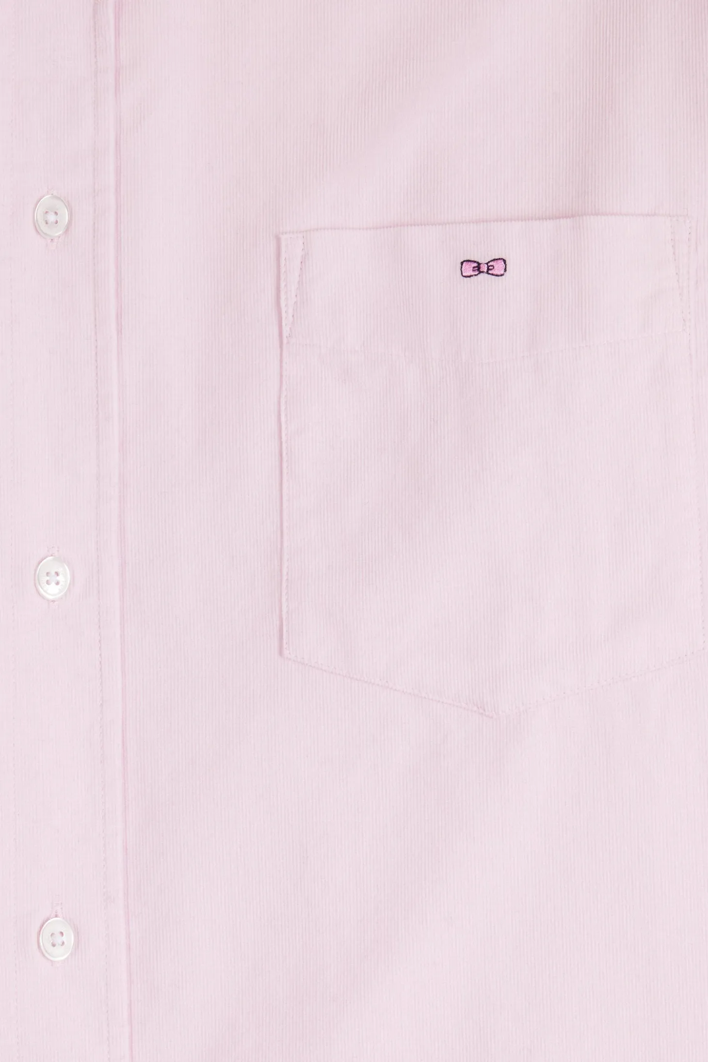 Chemise en coton uni rose col boutonné et poche poitrine coupe Regular